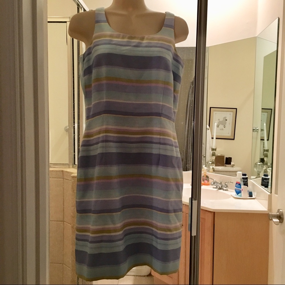 NWT Ann Taylor Pale blue striped dress 4P